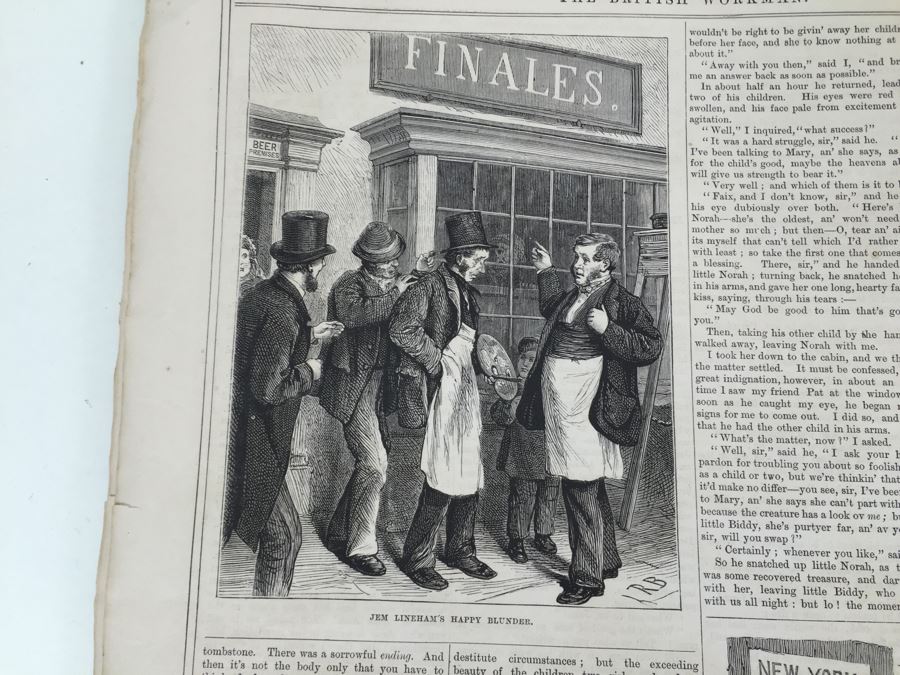 Antique March, 1871 The British Workman Periodical Dedicated To The Industrial Classes No. 195 [Photo 33]
