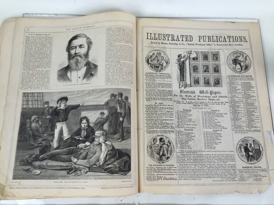 Antique March, 1871 The British Workman Periodical Dedicated To The Industrial Classes No. 195 [Photo 45]