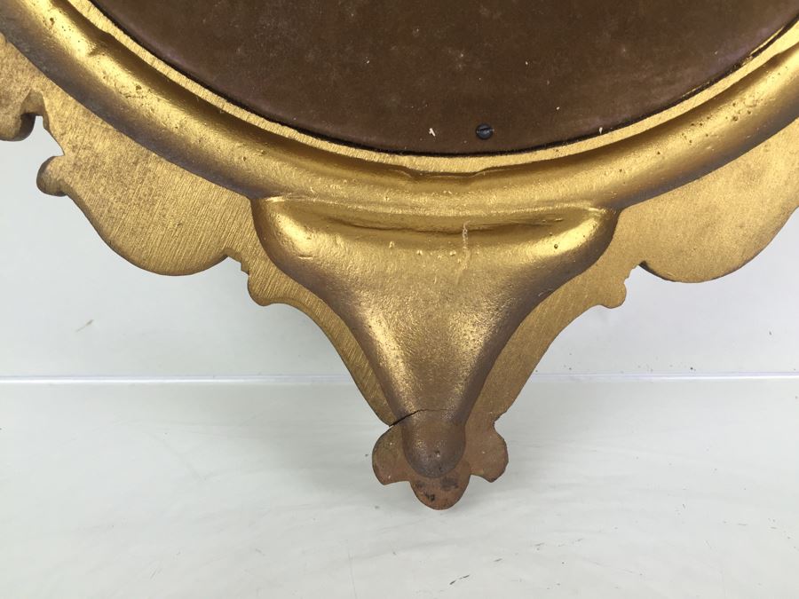 Vintage Gold Federal Eagle Convex Bubble Glass Bullseye Mirror Hollywood Regency [Photo 9]