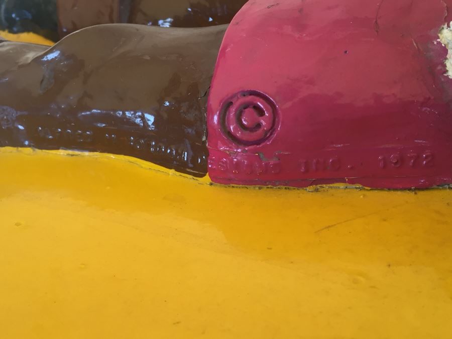 Very RARE Vintage 1972 McDonalds Captain Crook Fiberglass Framed Wall Plaque Pirate With Wooden Sword In Relief By Alfred Gordon Designs [Photo 21]