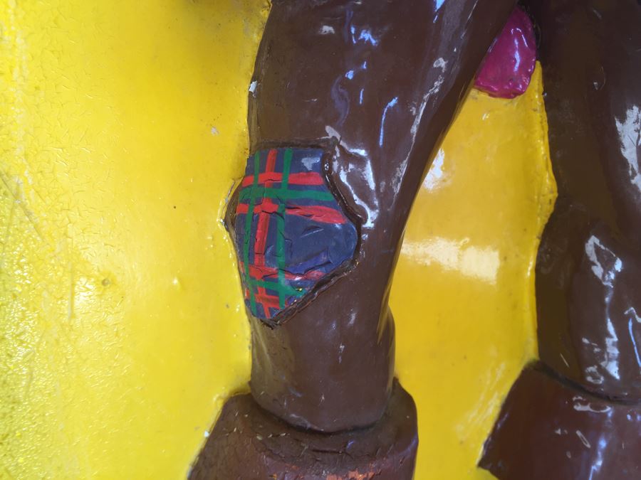 Very RARE Vintage 1972 McDonalds Captain Crook Fiberglass Framed Wall Plaque Pirate With Wooden Sword In Relief By Alfred Gordon Designs [Photo 10]