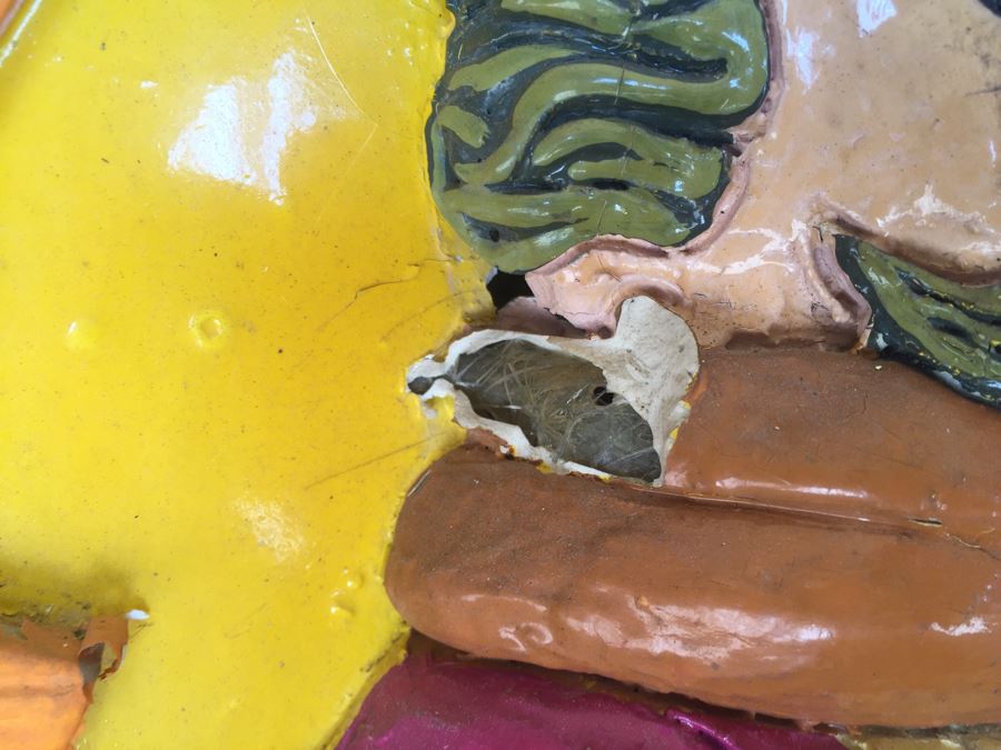 Very RARE Vintage 1972 McDonalds Captain Crook Fiberglass Framed Wall Plaque Pirate With Wooden Sword In Relief By Alfred Gordon Designs [Photo 8]