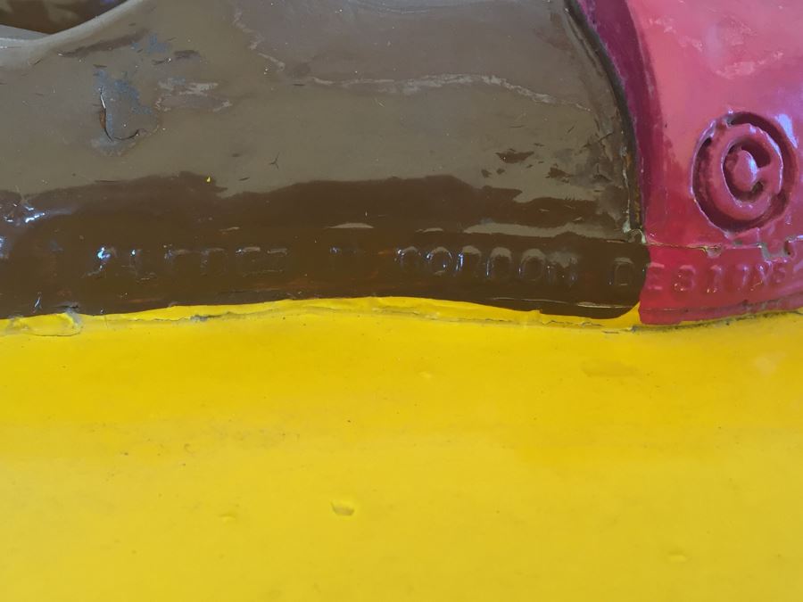 Very RARE Vintage 1972 McDonalds Captain Crook Fiberglass Framed Wall Plaque Pirate With Wooden Sword In Relief By Alfred Gordon Designs [Photo 19]