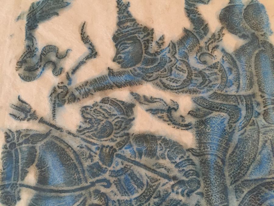 Set Of 4 Nicely Matted And Framed Vintage Thai Rubbings [Photo 14]