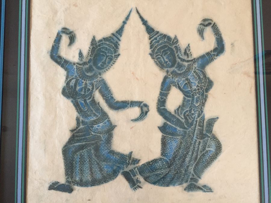 Set Of 4 Nicely Matted And Framed Vintage Thai Rubbings [Photo 9]