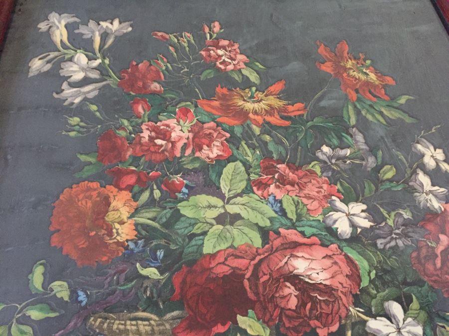 Vintage Pair Of Nicely Framed Floral Prints [Photo 16]