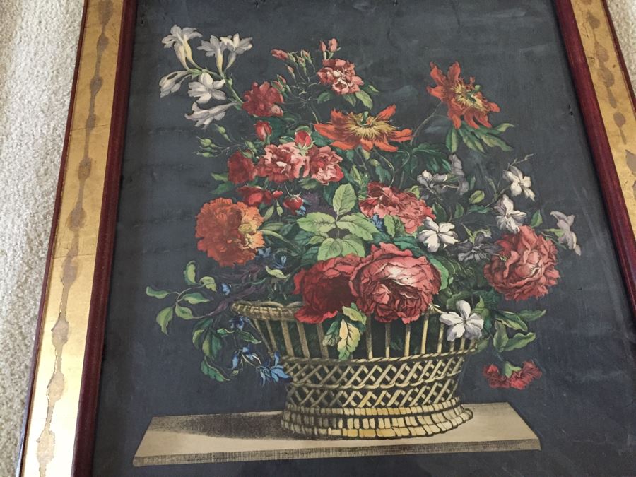 Vintage Pair Of Nicely Framed Floral Prints [Photo 14]