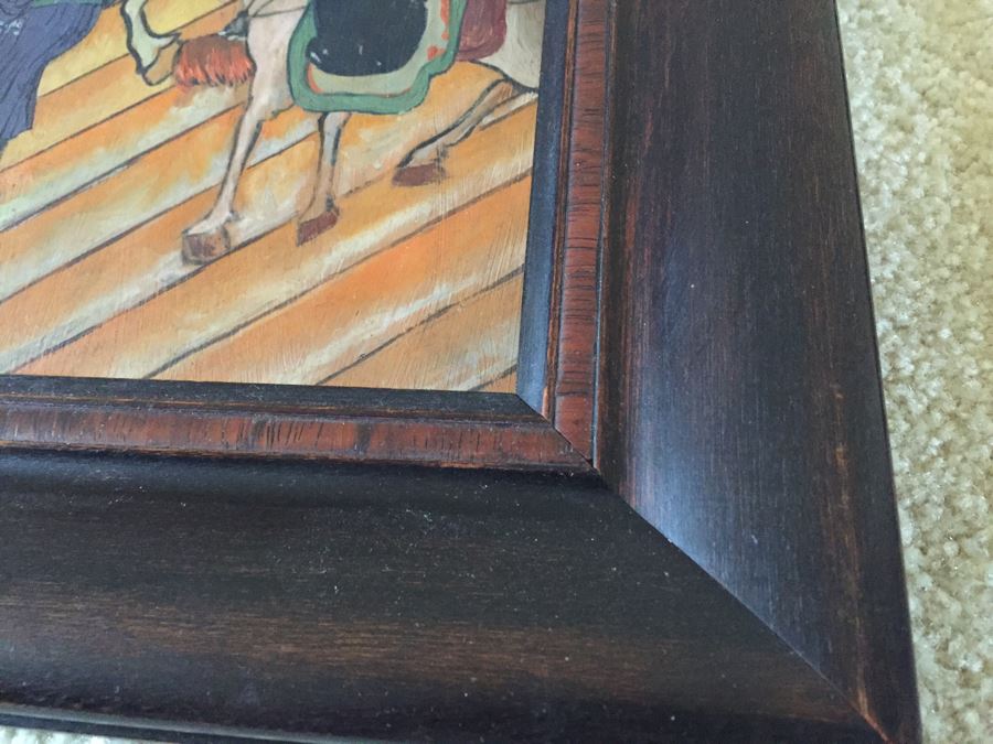 Vintage Pair Of Framed Asian Original Paintings On Board [Photo 9]