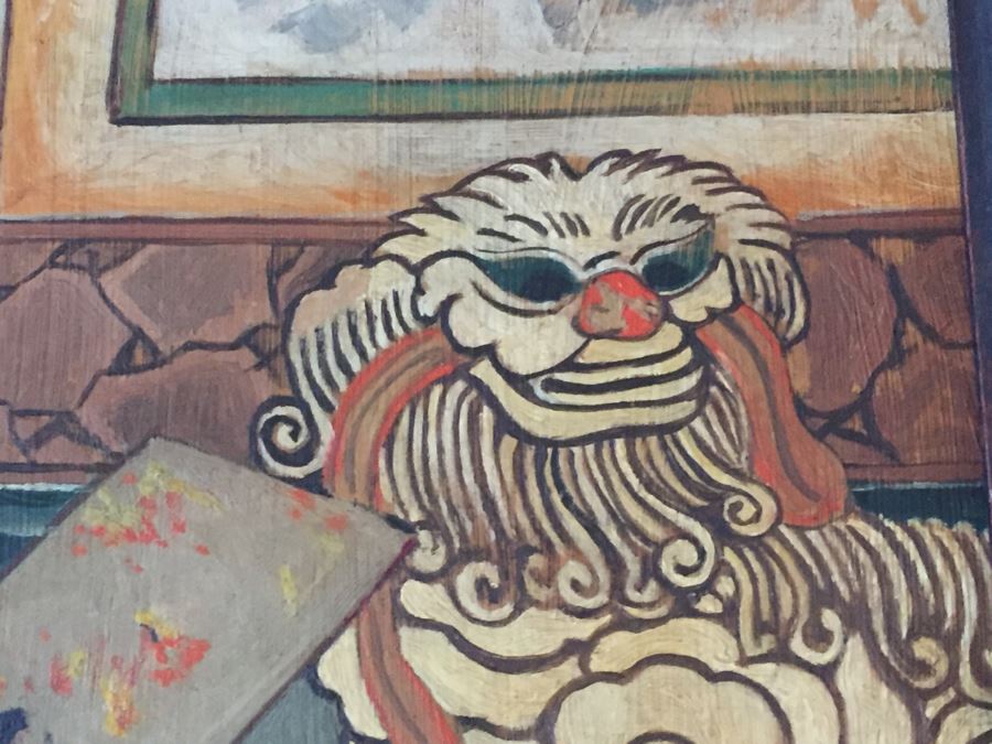 Vintage Pair Of Framed Asian Original Paintings On Board [Photo 20]