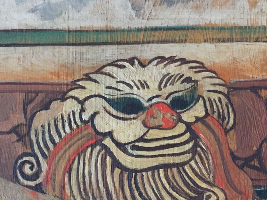 Vintage Pair Of Framed Asian Original Paintings On Board [Photo 21]