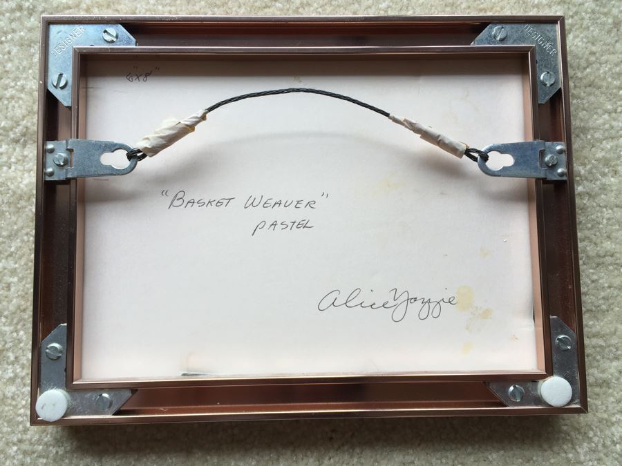 Original Pastel Painting Titled 'Basket Weaver' By Alice Yazzie Navajo Native American [Photo 8]