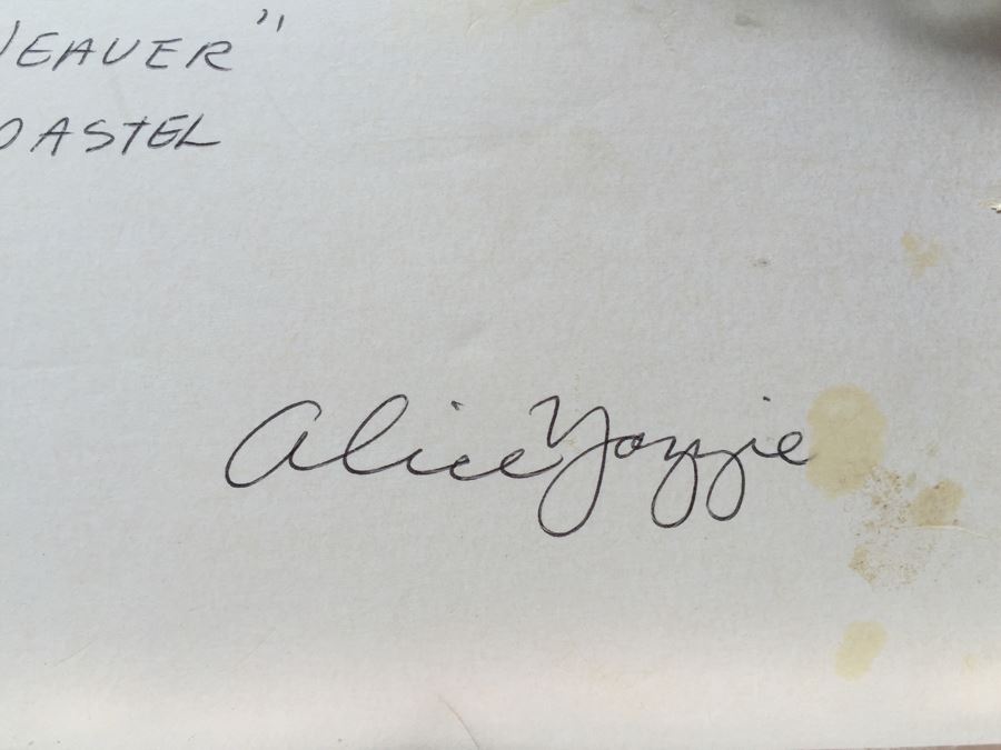 Original Pastel Painting Titled 'Basket Weaver' By Alice Yazzie Navajo Native American [Photo 4]