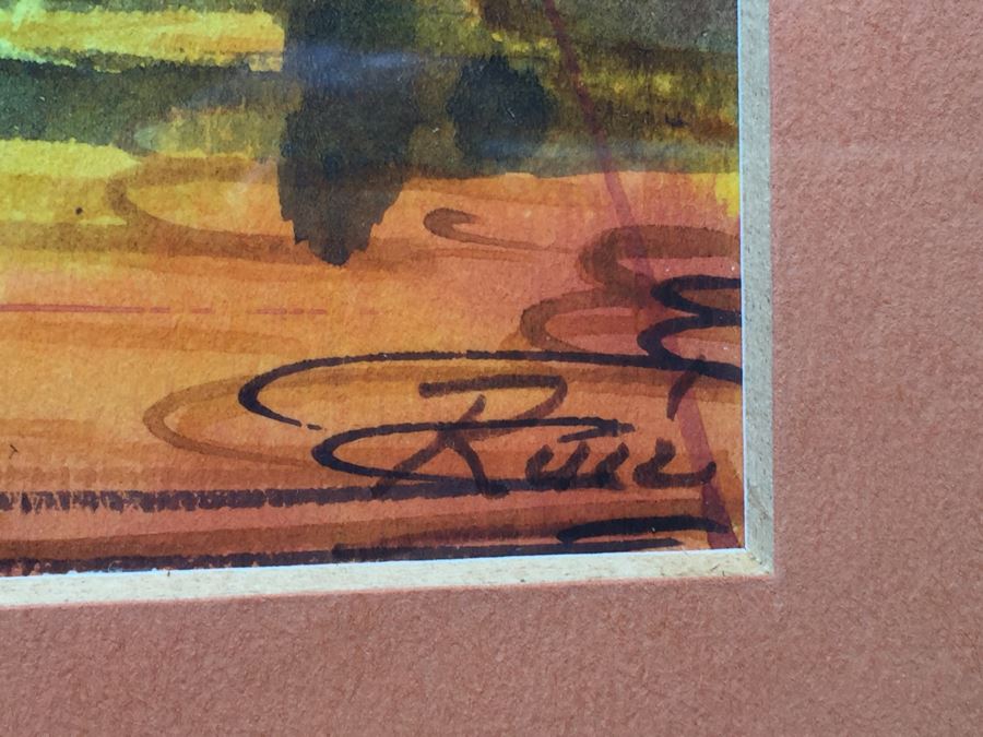 Framed Original Mexican Watercolor Painting By Ruiz [Photo 3]