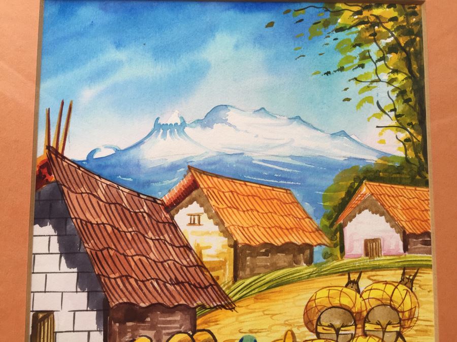 Framed Original Mexican Watercolor Painting By Ruiz [Photo 5]