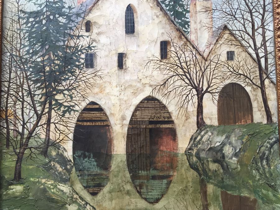 Original Antique Oil Painting By Josselin Bodley (1893–1974) Titled Old Monastic Mill Near Canterbury, England Estimate $1,000-$2,000 [Photo 13]