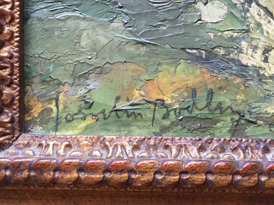 Original Antique Oil Painting By Josselin Bodley (1893–1974) Titled Old Monastic Mill Near Canterbury, England Estimate $1,000-$2,000 [Photo 3]