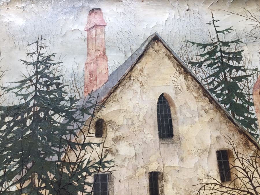 Original Antique Oil Painting By Josselin Bodley (1893–1974) Titled Old Monastic Mill Near Canterbury, England Estimate $1,000-$2,000 [Photo 20]