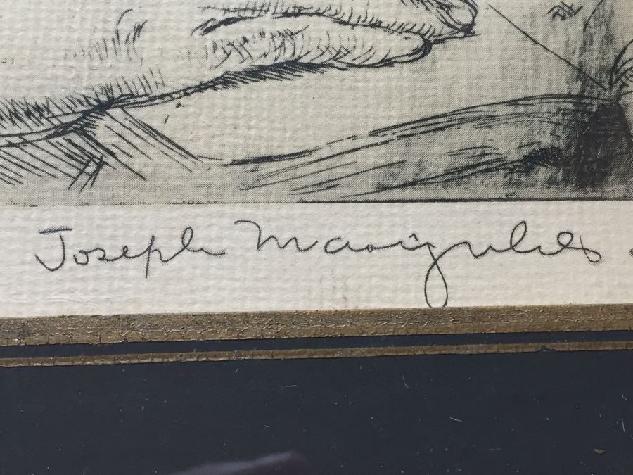 Framed Joseph Margulies Print Titled 'Meditating During Prayer' [Photo 12]