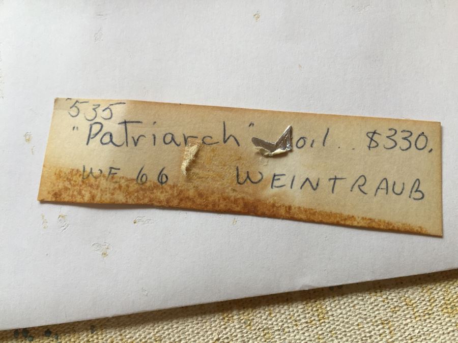 Original Oil Painting Of Patriarch By William Sunny Weintraub (Born 1926) Listed Artist [Photo 15]