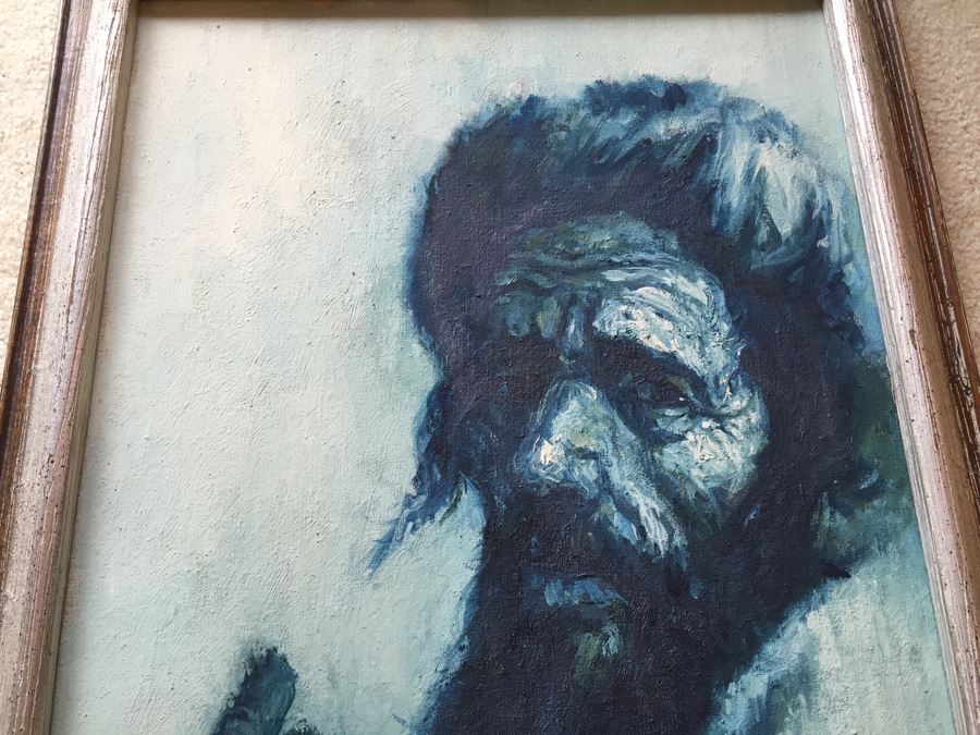 Original Oil Painting Of Patriarch By William Sunny Weintraub (Born 1926) Listed Artist [Photo 2]
