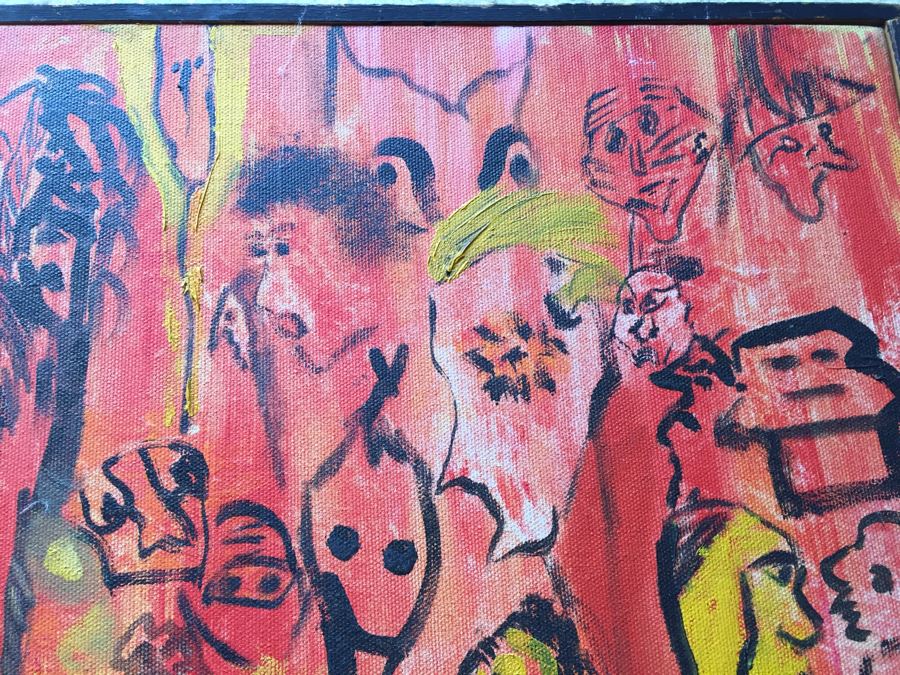 Original Painting On Canvas By Melanie Pakula Collage Of Faces 1966 [Photo 5]