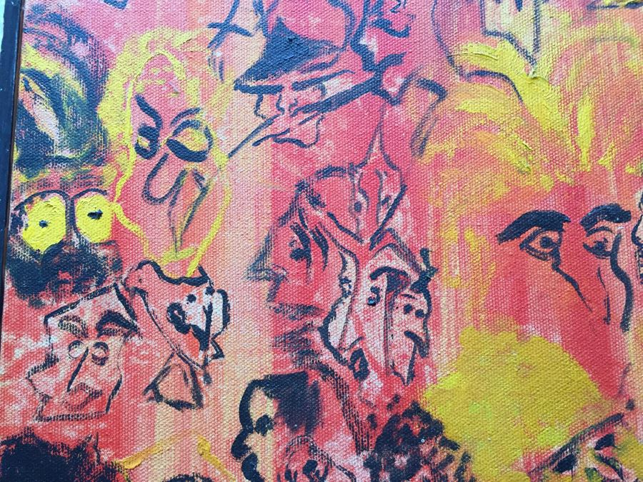 Original Painting On Canvas By Melanie Pakula Collage Of Faces 1966 [Photo 17]