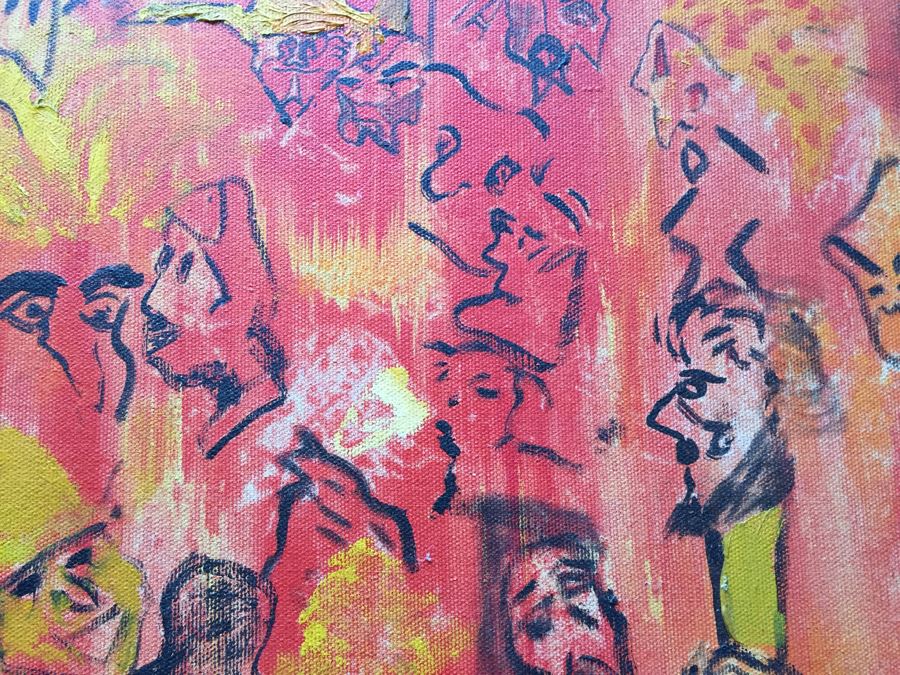 Original Painting On Canvas By Melanie Pakula Collage Of Faces 1966 [Photo 15]