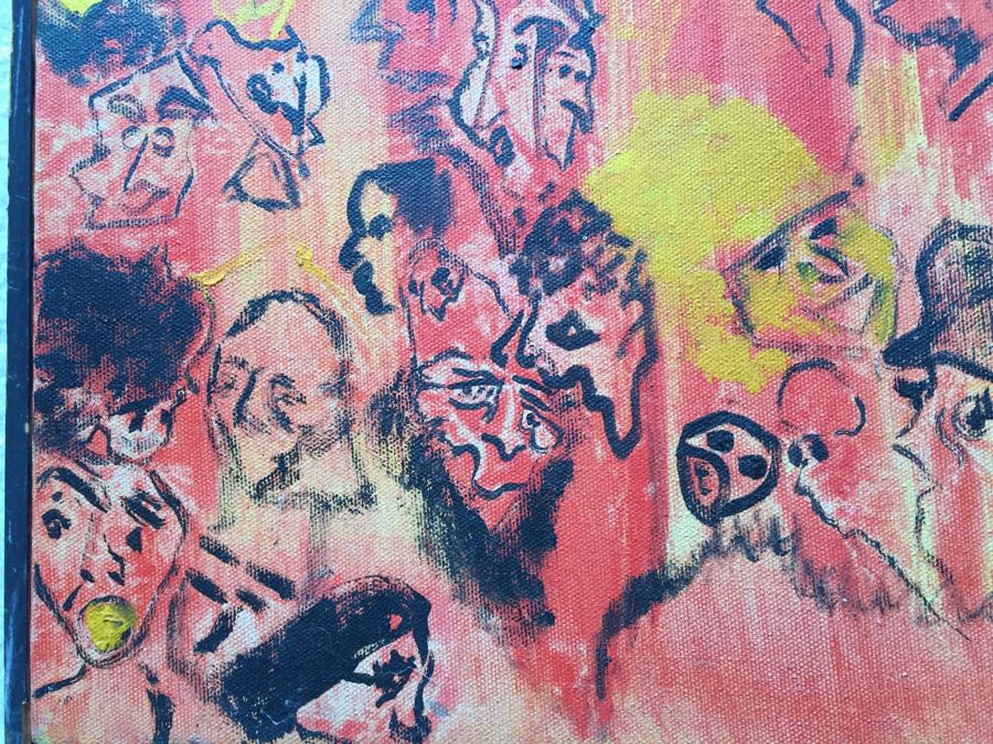 Original Painting On Canvas By Melanie Pakula Collage Of Faces 1966 [Photo 18]