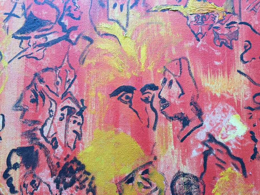 Original Painting On Canvas By Melanie Pakula Collage Of Faces 1966 [Photo 16]