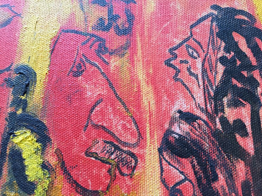 Original Painting On Canvas By Melanie Pakula Collage Of Faces 1966 [Photo 23]