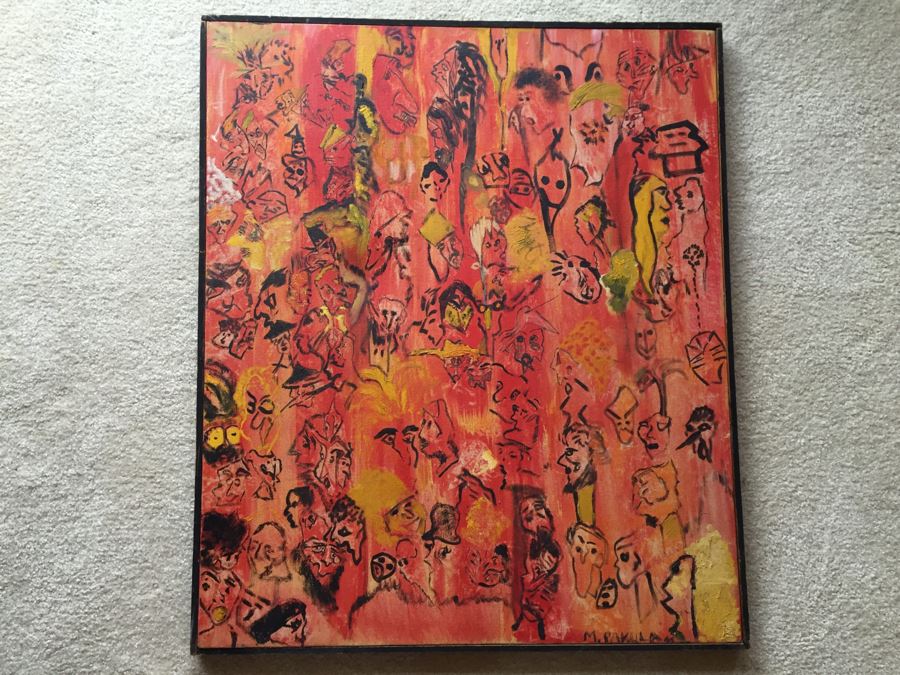 Original Painting On Canvas By Melanie Pakula Collage Of Faces 1966 [Photo 1]