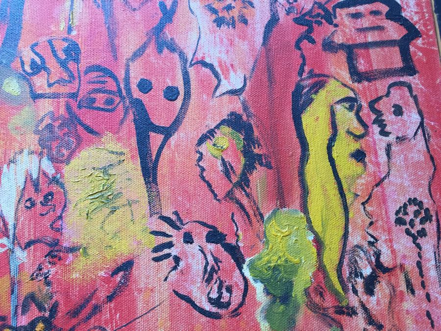 Original Painting On Canvas By Melanie Pakula Collage Of Faces 1966 [Photo 6]