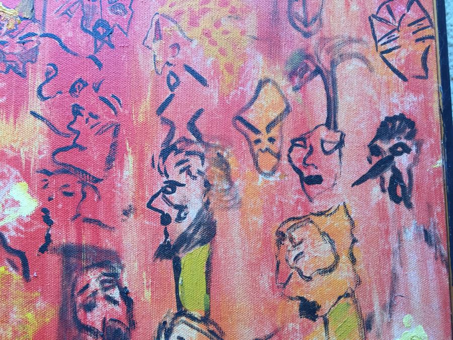 Original Painting On Canvas By Melanie Pakula Collage Of Faces 1966 [Photo 14]