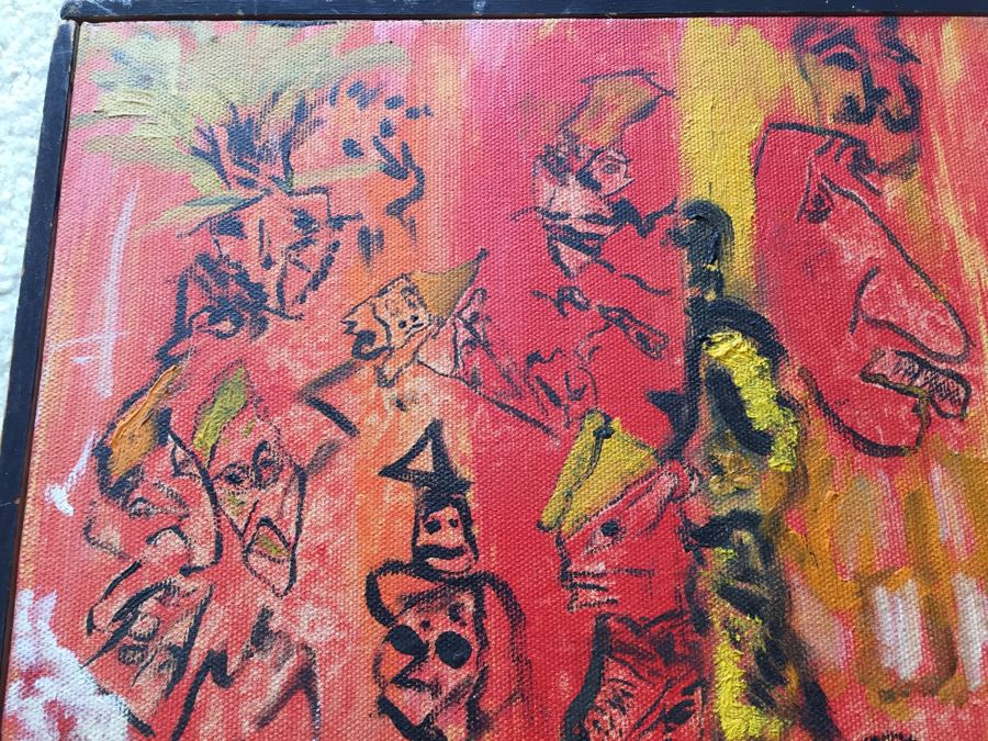 Original Painting On Canvas By Melanie Pakula Collage Of Faces 1966 [Photo 2]