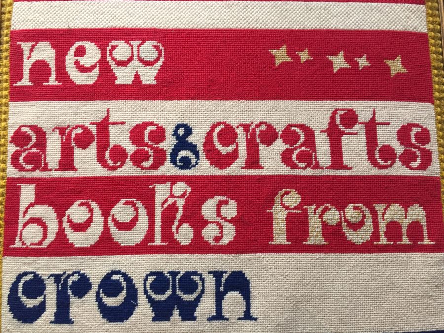 1976 Original Needlepoint Framed Book Promotion Needlepoint Advertisement For Marion Broome Pakula's Crown Publishing Book Tour [Photo 4]