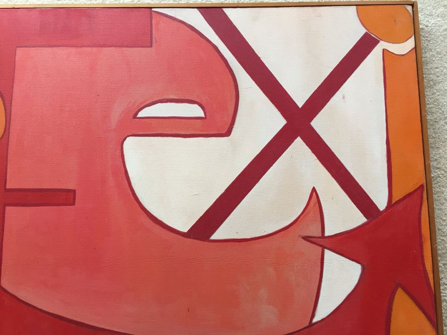 Original 1960's Oil Painting 'Fire Exit' By Melanie Pakula [Photo 4]