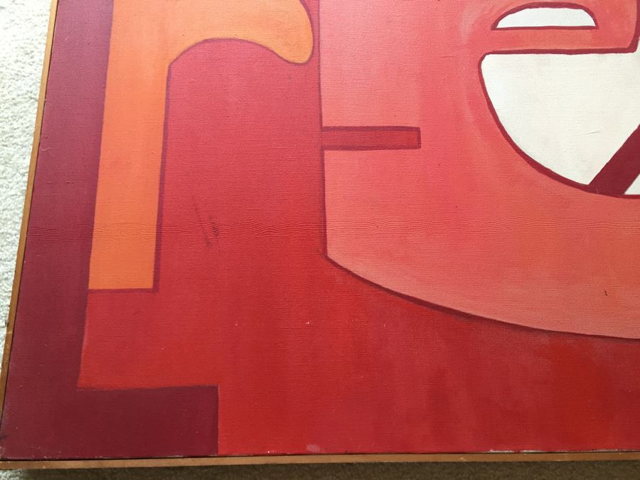 Original 1960's Oil Painting 'Fire Exit' By Melanie Pakula [Photo 6]