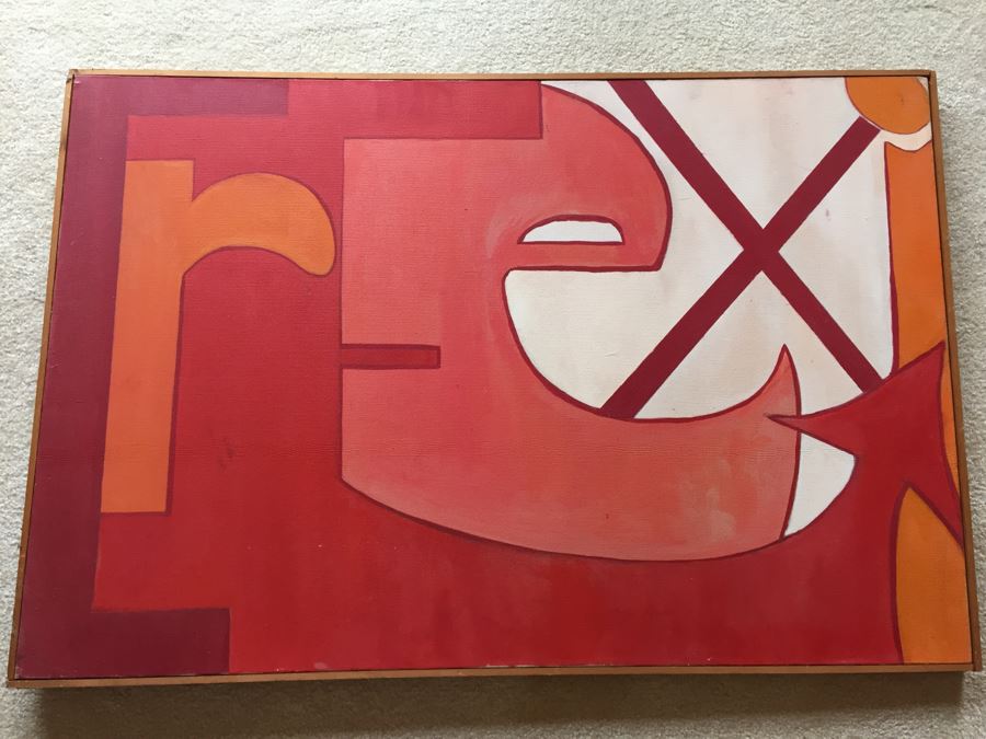 Original 1960's Oil Painting 'Fire Exit' By Melanie Pakula [Photo 2]