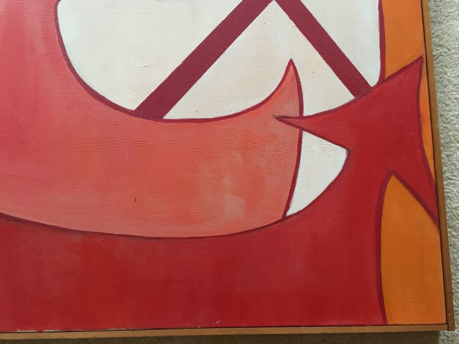 Original 1960's Oil Painting 'Fire Exit' By Melanie Pakula [Photo 5]