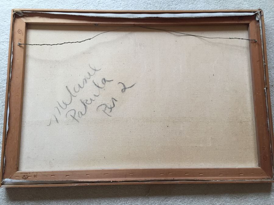 Original 1960's Oil Painting 'Fire Exit' By Melanie Pakula [Photo 7]