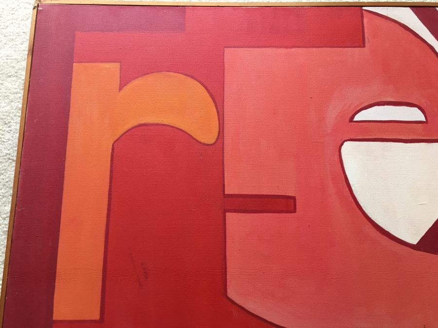 Original 1960's Oil Painting 'Fire Exit' By Melanie Pakula [Photo 3]