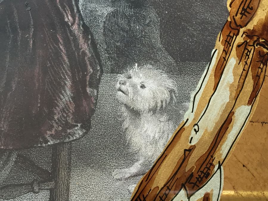 Antique Pair Of Stunning Black Forest Hand Carved Wooden Frames With Reverse Painted Glass Engravings [Photo 24]