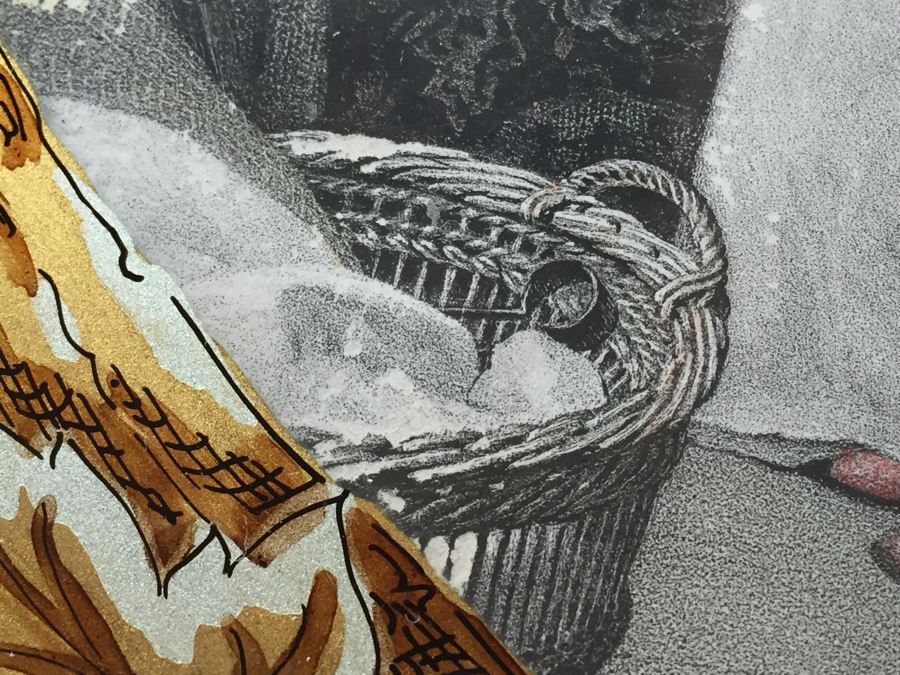 Antique Pair Of Stunning Black Forest Hand Carved Wooden Frames With Reverse Painted Glass Engravings [Photo 15]