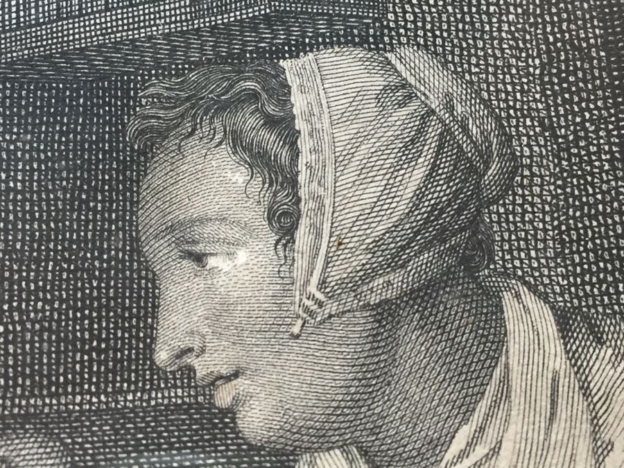 Antique Pair Of Stunning Black Forest Hand Carved Wooden Frames With Reverse Painted Glass Engravings [Photo 33]