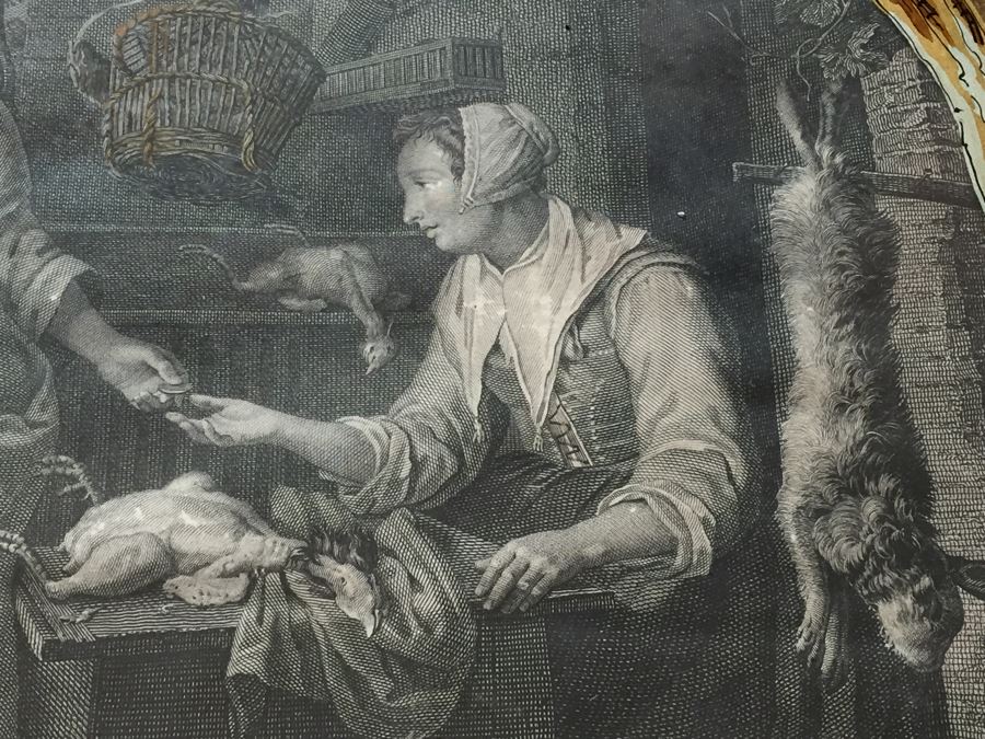 Antique Pair Of Stunning Black Forest Hand Carved Wooden Frames With Reverse Painted Glass Engravings [Photo 31]