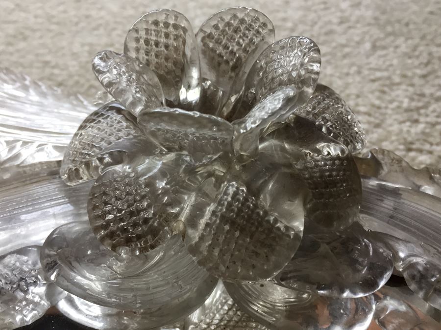 Magnificent Hand Etched Vintage Italian Venetian Wall Mirror Lap Carried Back From Italy [Photo 17]