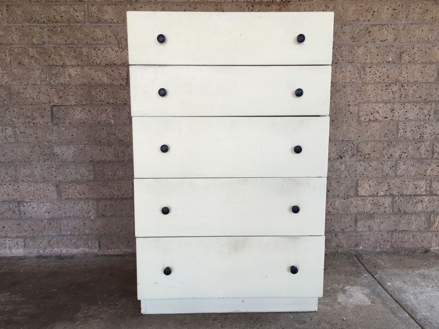 Vintage Chest Of Drawers Painted White - Genuine NASCO Product Manufactured By Nathan Shectman