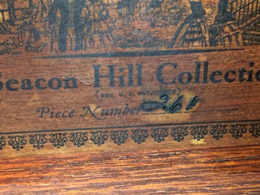 Stately Breakfront Bookcase With Bubble Glass Kaplan Furniture 'Beacon Hill Collection' With Pull Out Leather Top Secretary Desk [Photo 24]