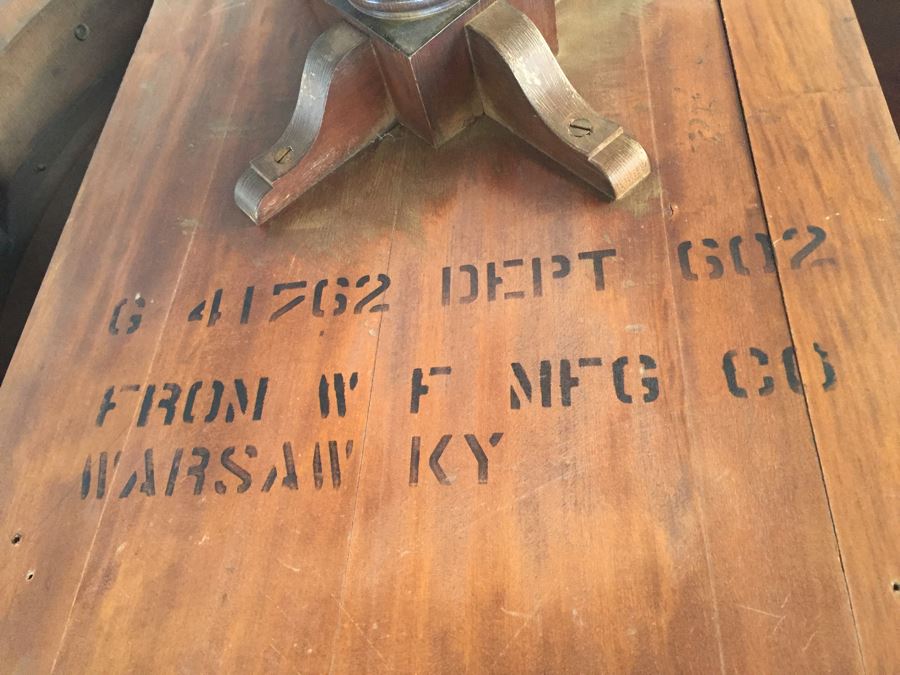 Stunning Leather Top Drum Pedestal Table With Drawer And Claw Feet [Photo 13]