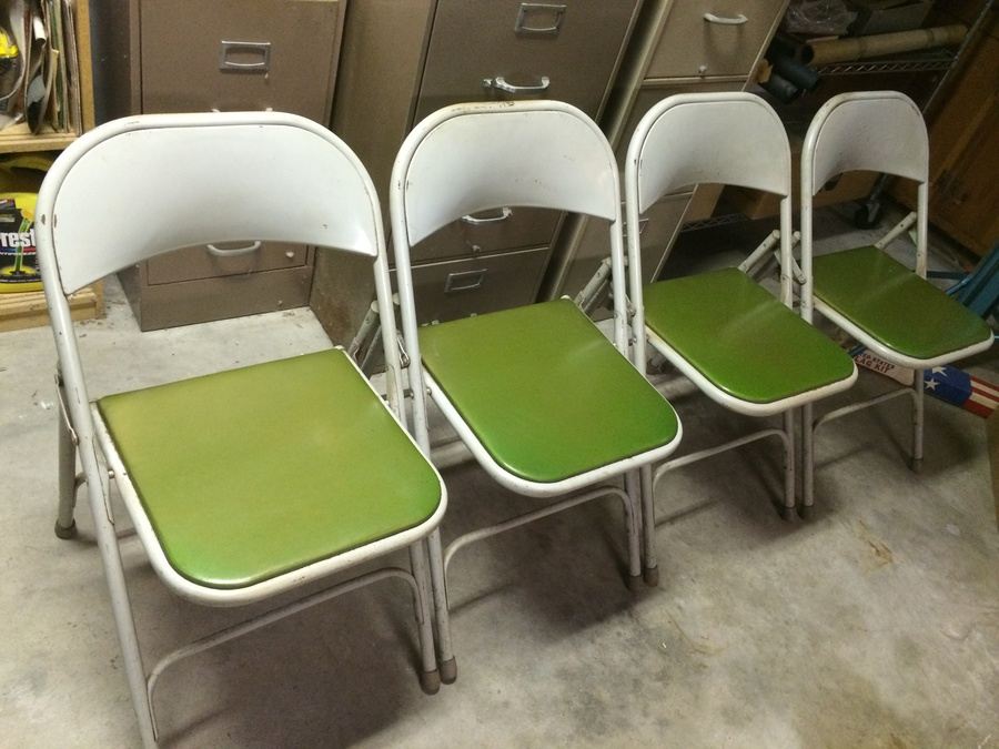 Vintage Samson Green Folding Chairs - Shwayder Bros., Inc